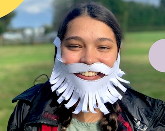 Beard & Moustache Printable Activity Sheet (PDF)- Fun Costume - Party Photo Booth Prop - Movember - Fake Santa - Paper Facial Hair Template