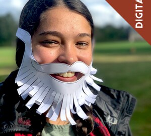 Fausse Barbe Blanche Réaliste - Avec Cordon élastique Réglable, Pour Déguisement, Cosplay, Halloween, Fête
