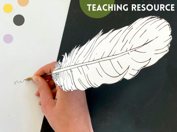Feather Quill Pen Printable Activity Sheet A4 PDF Template | Etsy