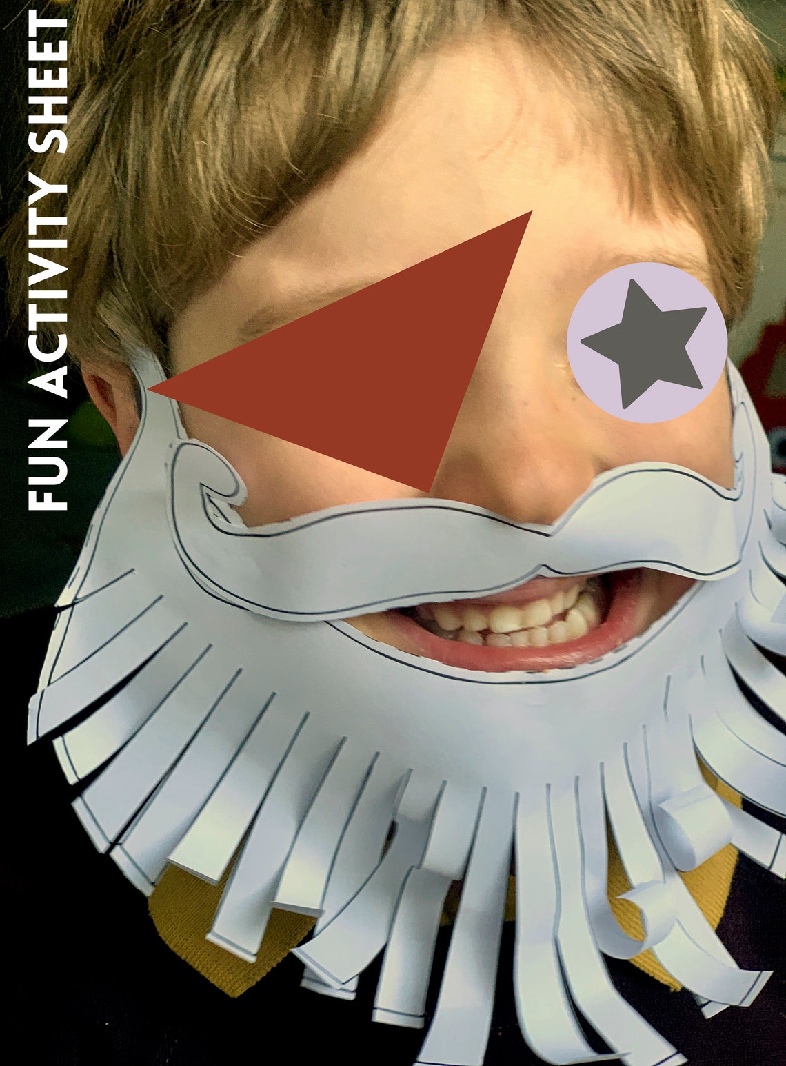Printable Paper Beard & Moustache – Fun Photo Booth Prop, Santa Craft ...
