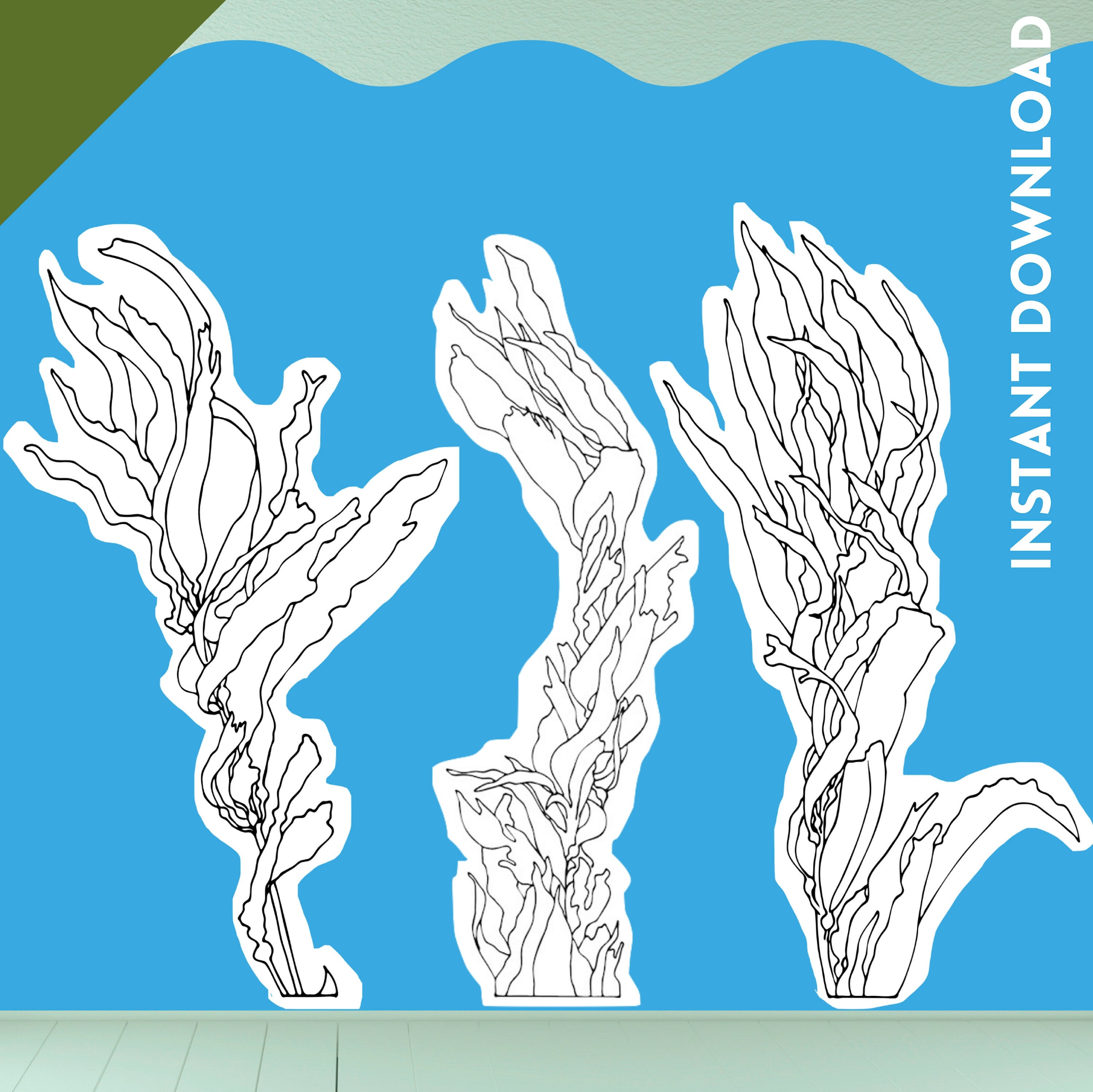 Kelp Seaweed Printable Scenery (PNG) - Wall Art - Sea Decoration ...