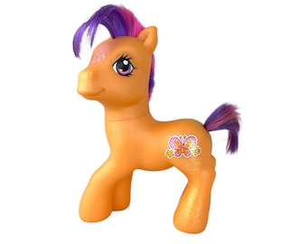 Scootaloo Orange Glitter Butterfly My Little pony G3 2005 Hasbro OOAK