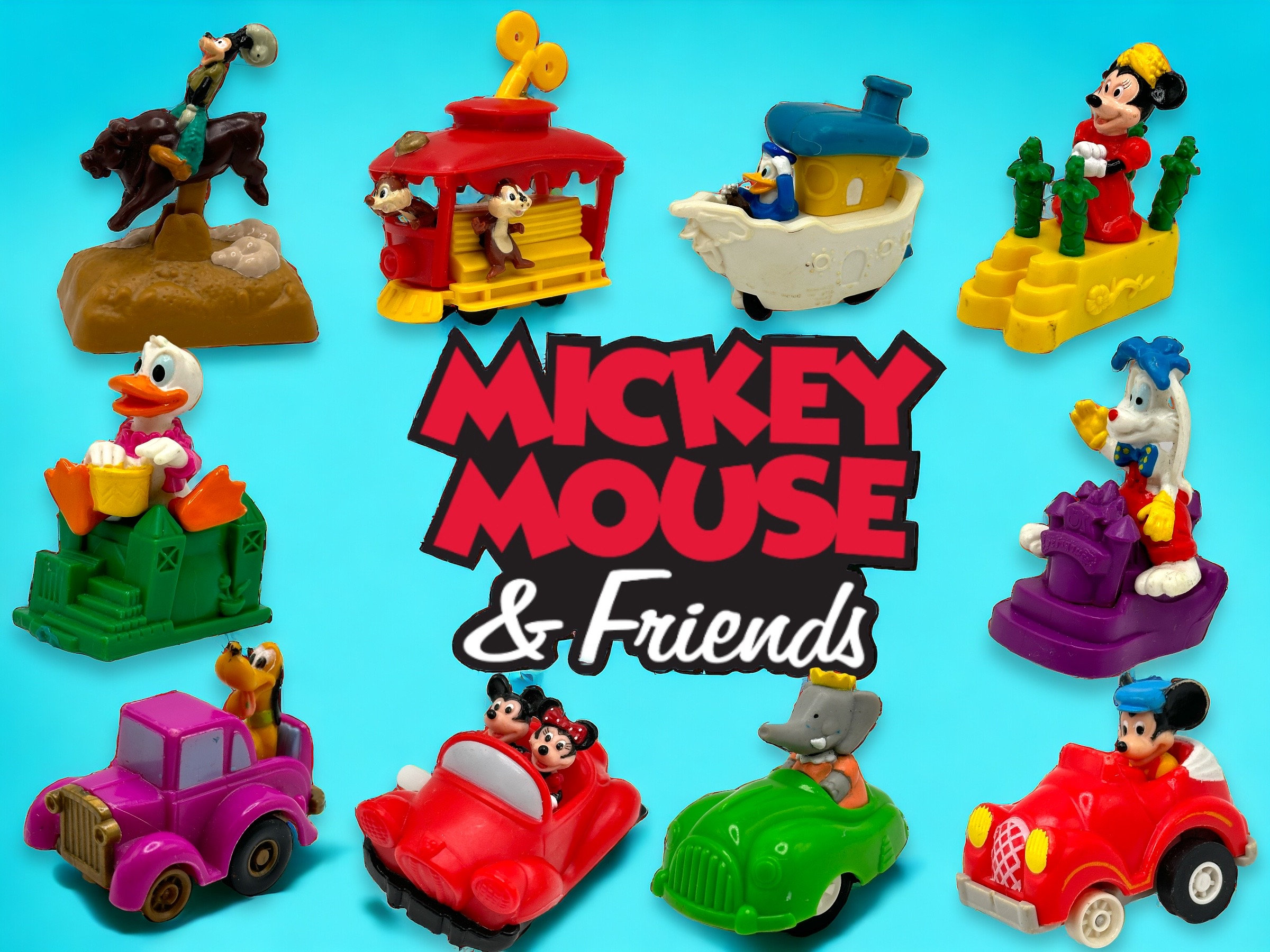 Micky's Birthday Wind up Racers Disney Mcd 1989 Pull Back Cars You