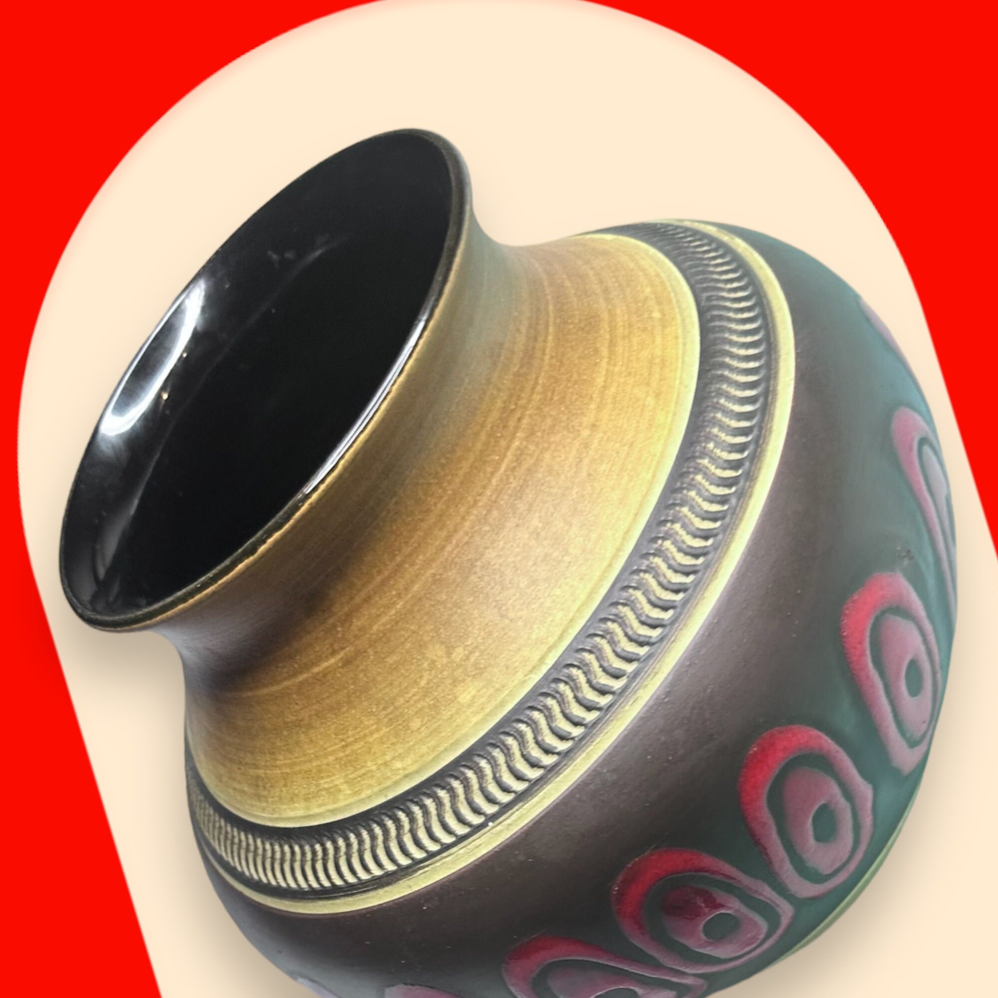 1960年代 Dümler＆Breiden fatlava XLsize Vintage West German Fat Lava Vase Made by Dumler & Breiden