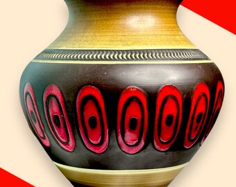 MCM, Art Pottery Fat Lava Vase by Dümler Breiden 187 20 MCM, Art Pottery Fat Lava Vase by Dümler Breiden 187 20
