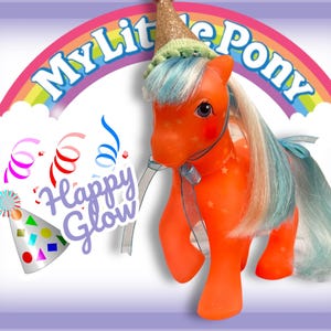 Happy Glow G1 Show n’ Glow My Little Pony Glow in the Dark 1983 Hasbro Free Domestic Shipping