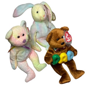 Ty Beanie Baby Bears "Dad Bear" "Hippie," & "Groovy" - Pre Loved - YOU PICK