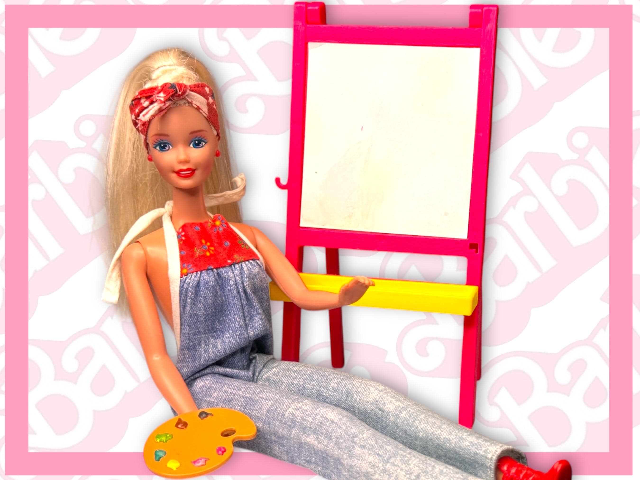 Barbie de regreso a la escuela de 1996 con accesorios de pintura y - Main Image