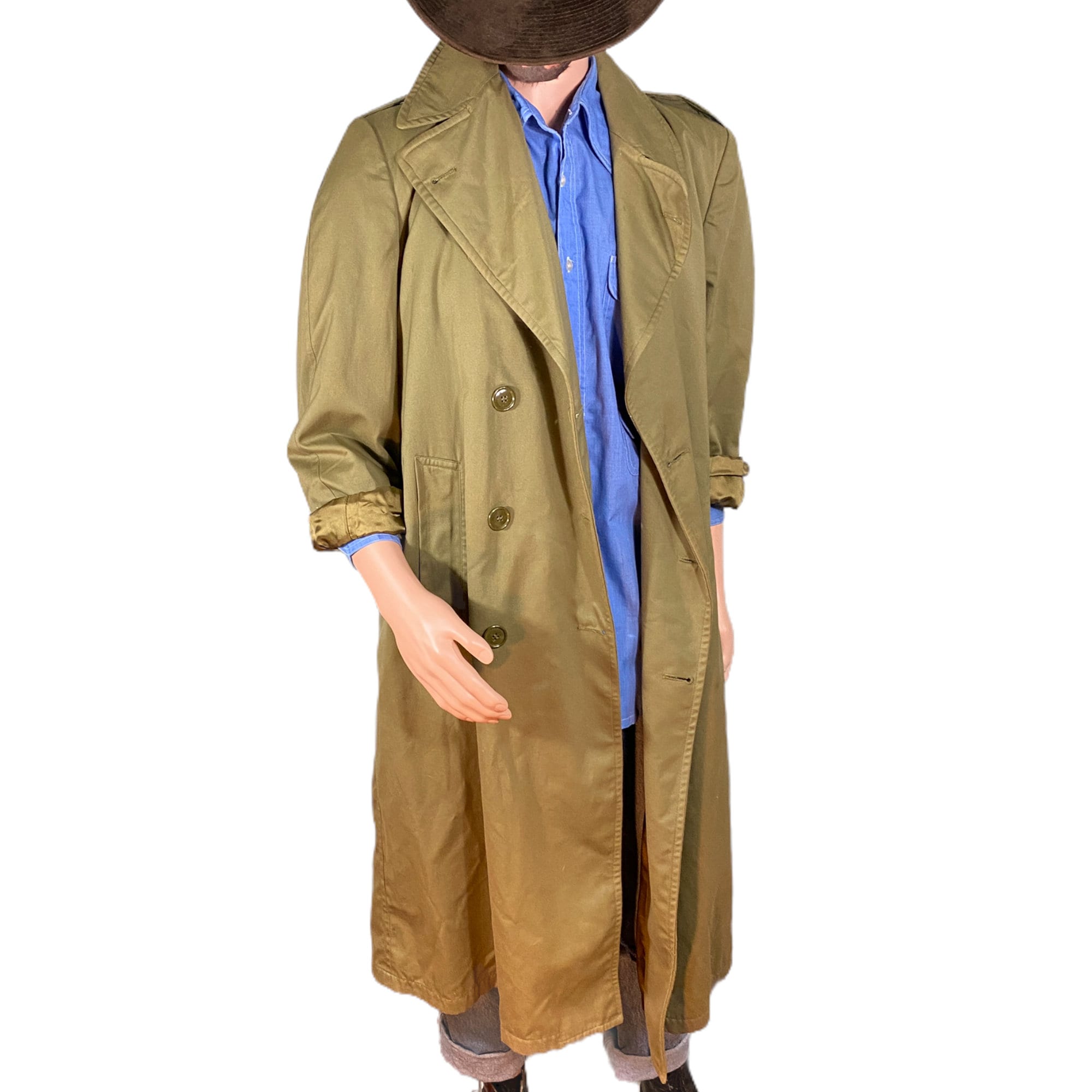 オリーブグリーン ミリタリートレンチコート メンズ L 1962年製 Shiff
