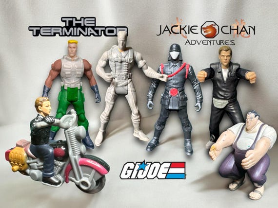 Vintage G.I. Joe, Jackie Chan Adventures, and Terminator Toys