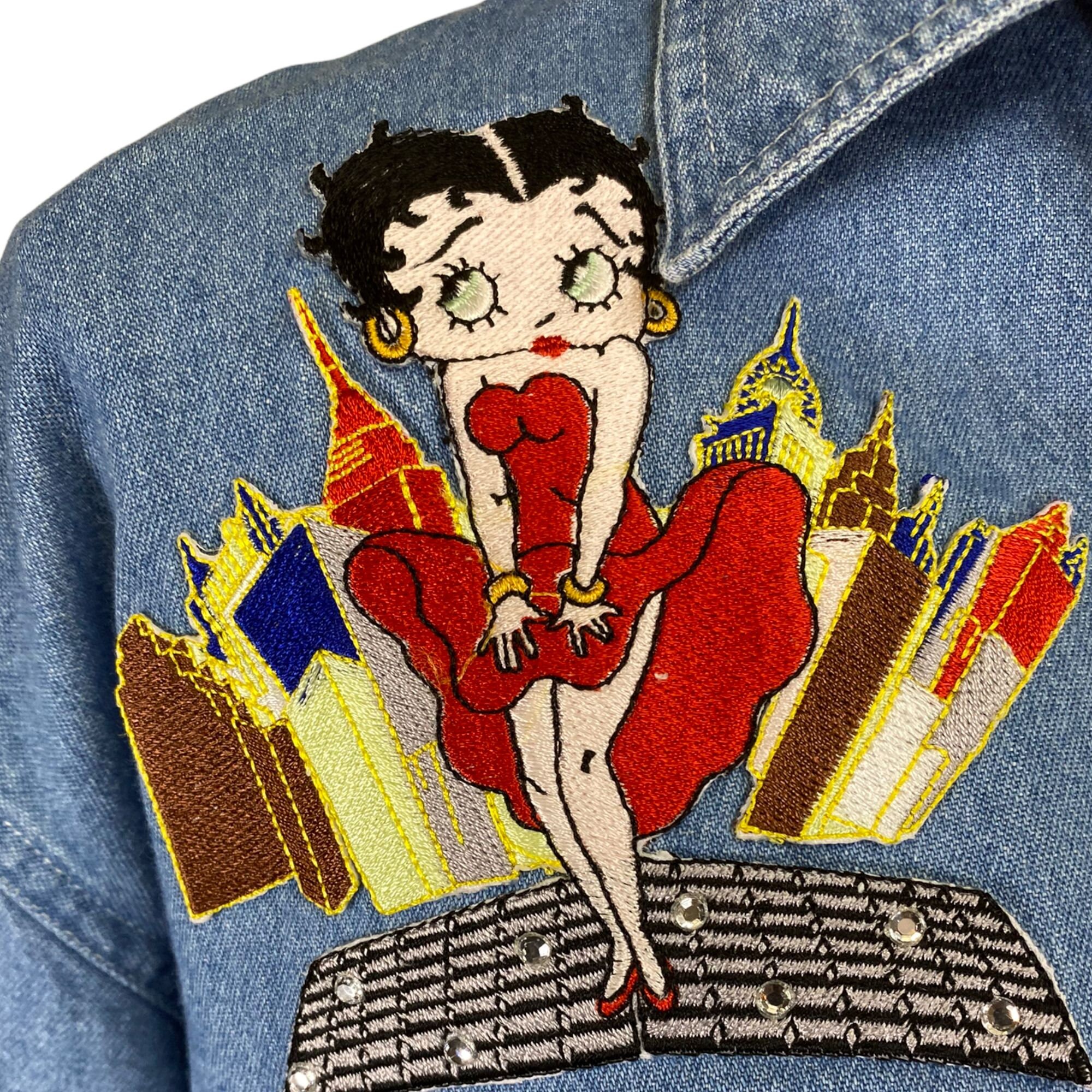 Vintage Betty Boop Denim Shirt, 80s Cartoon Embroidery - Etsy