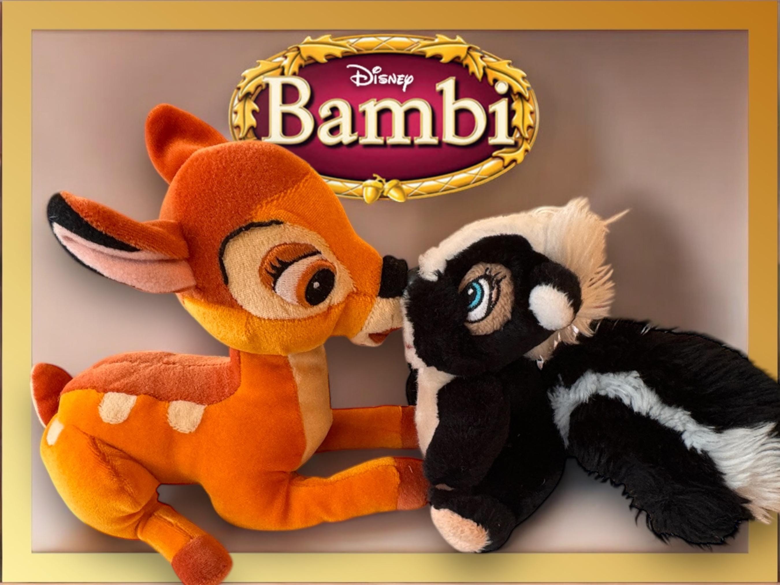 Vintage Disney Plush Set - Bambi and Flower the Skunk 1980