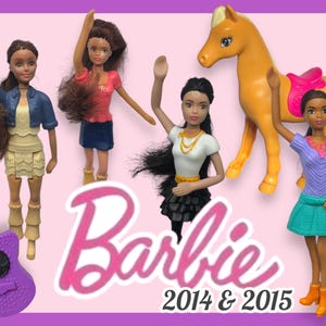 Barbie&#39;s Life In The Dream House 2014/15 McDonald&#39;s happy meal toys brushable, mini fashion dolls pre-loved you pick