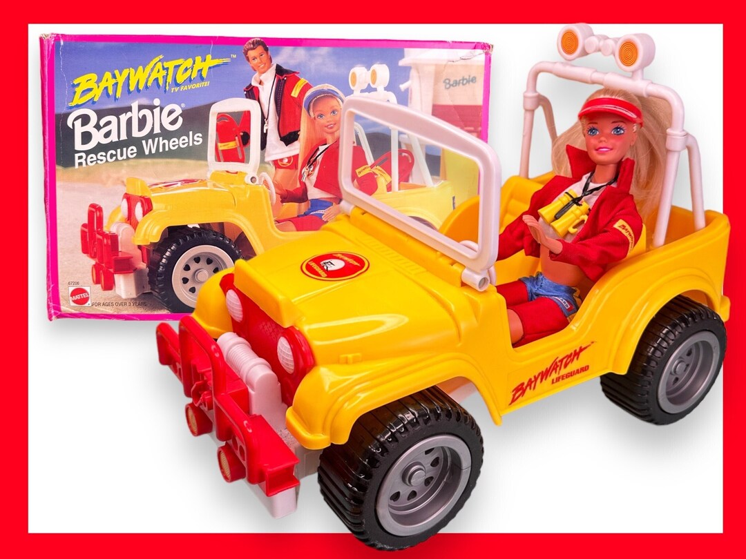 Mattel BAY-WATCH Barbie Rescue Wheels Jeep, With Box 1994 Vintage