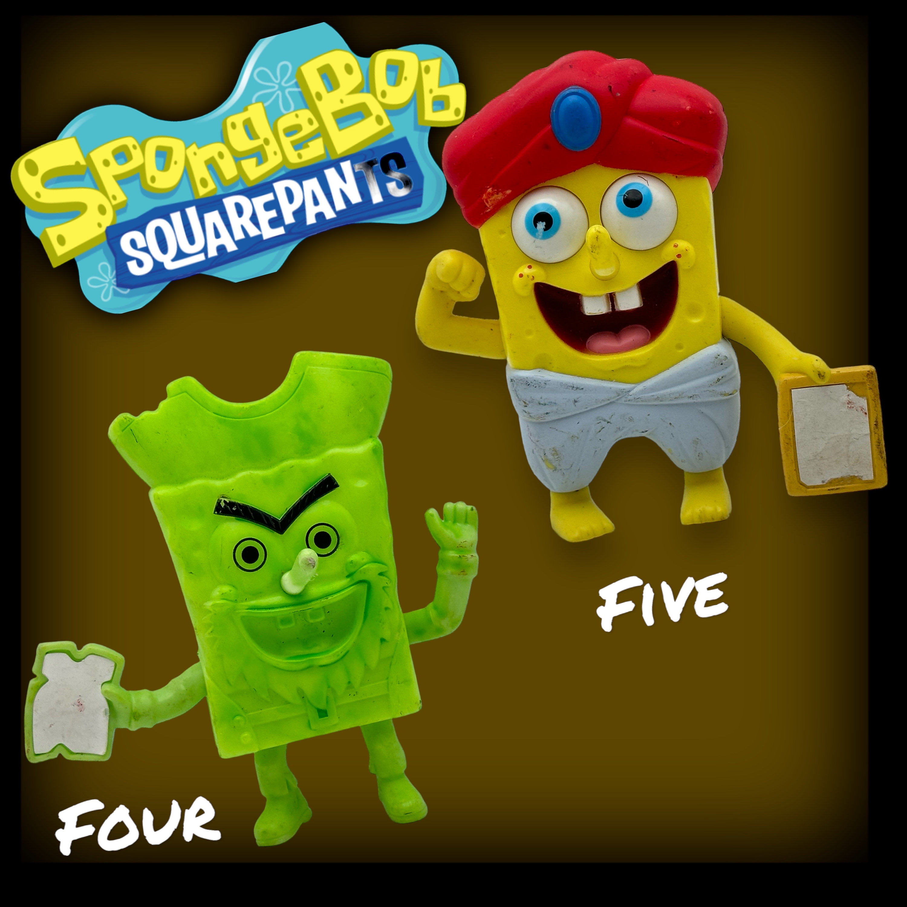 ヴィンテージのスポンジ・ボブのハッピーセットのおもちゃ、バーガー