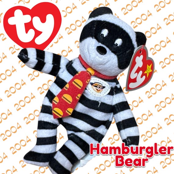 ぬいぐるみ ANNIVERSARY BEARS STORY 2004 2004 TY 25th Anniversary Bears Mcdonalds Happy Meal Beanie Babies