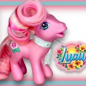 G3 My Little Pony Luau 2004 Exclusivité Walmart | Poney tropical rose avec symbole Hibiscus
