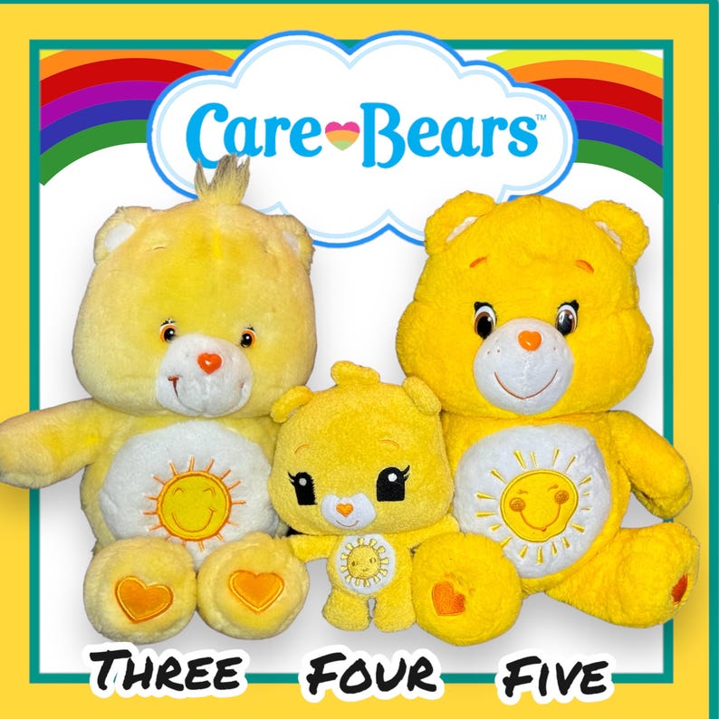 Care Bear Plush Toys Grumpy Funshine Share Oopsy Play'a'lot & Proud ...