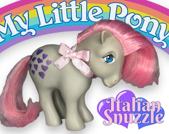 Italienne AB yeux vintage My Little Pony G1 Snuzzle coeurs violets aérographe yeux brossés - France
