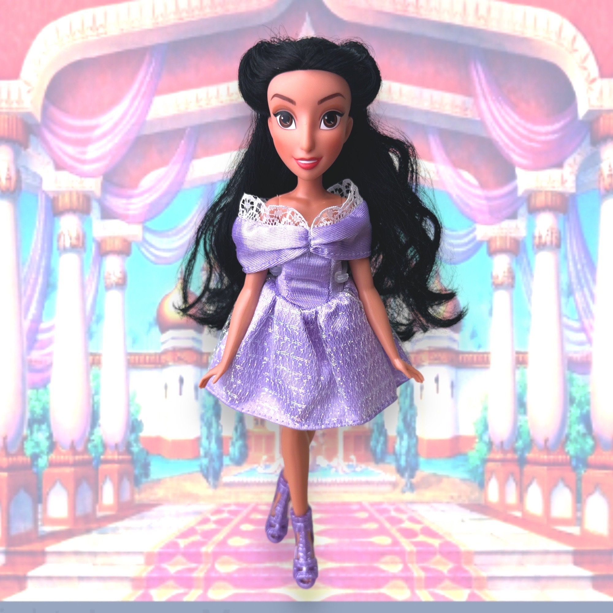 Disney Princess Jasmin From Aladdin Fashion Style Series Purple Party Dress  - Etsy, image size:2000x2000