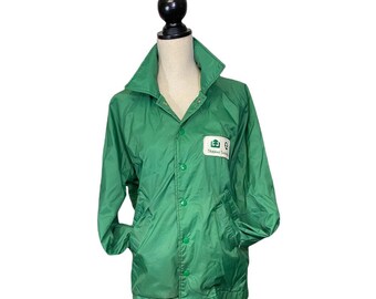 80er Jahre Team Letterman Skeena Sawmills Jacke in Kelly Green