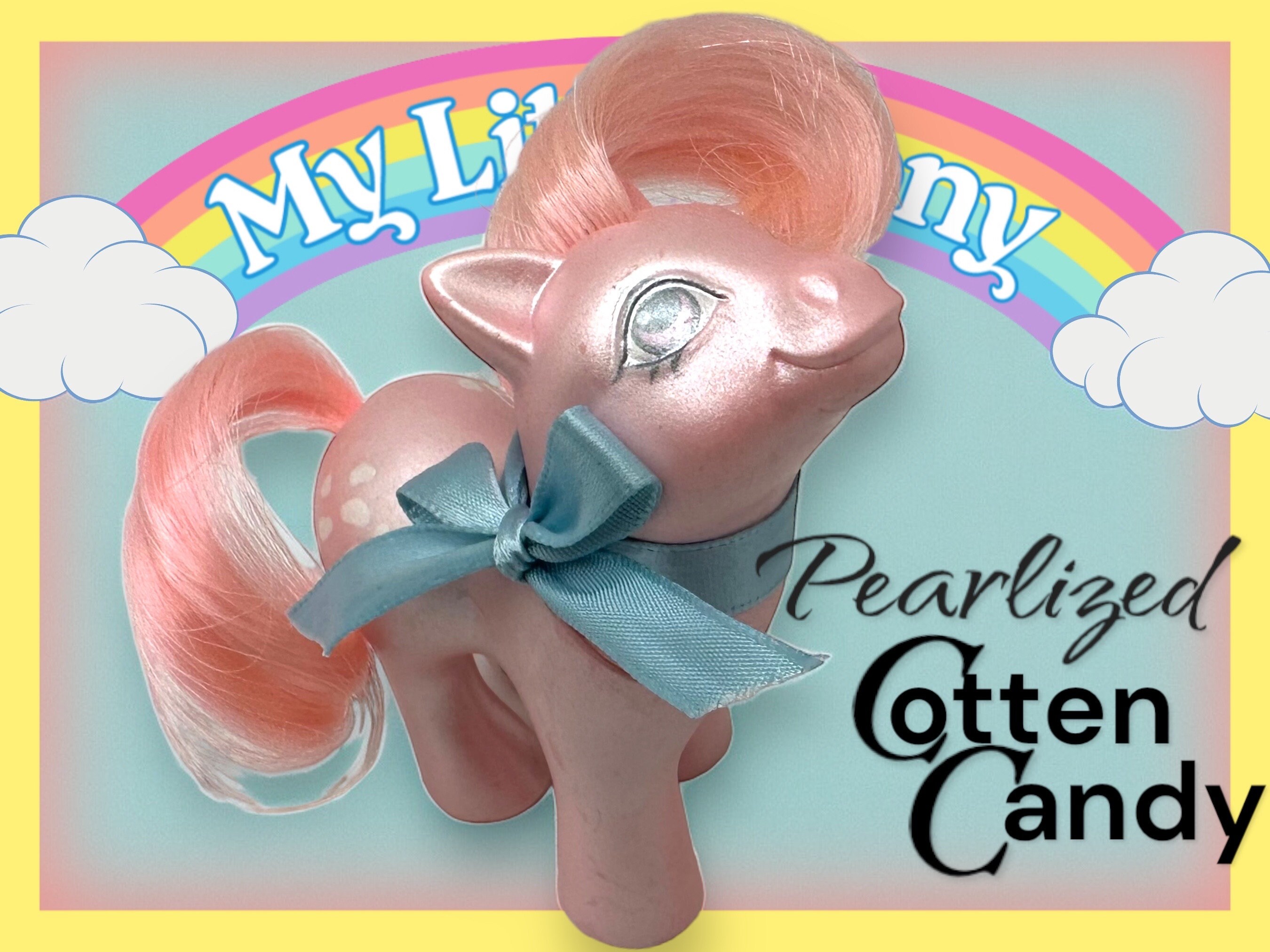 Pearlized Baby Cotton Candy, My Little Pony G1 Mail Order Exclusives 1983 Rare Vintage Free Domestic Shipping