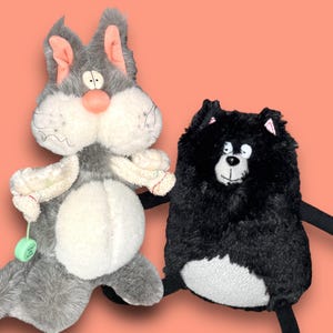 Andrew Brownsword 1989 Gray Cat Plush & 2008 Splat the Cat Designer Character Plush's  - Pick Your Favorite!