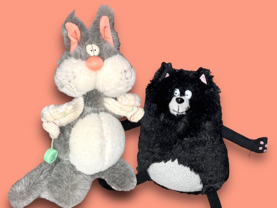 Andrew Brownsword 1989 Gray Cat Plush & 2008 Splat the Cat