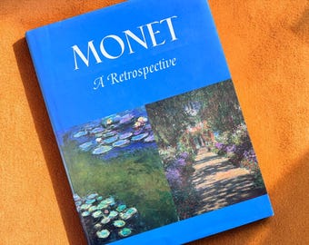 Vintage Monet Retrospective Book Hardcover 1985 Art Coffee Table Book Claude Monet Impressionism Large Format Illustrated Art Book