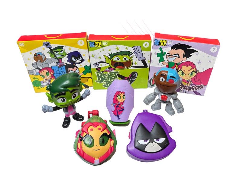 Mcdonalds teen Titans GO DC Comic Happy Meal Toys Action - Etsy