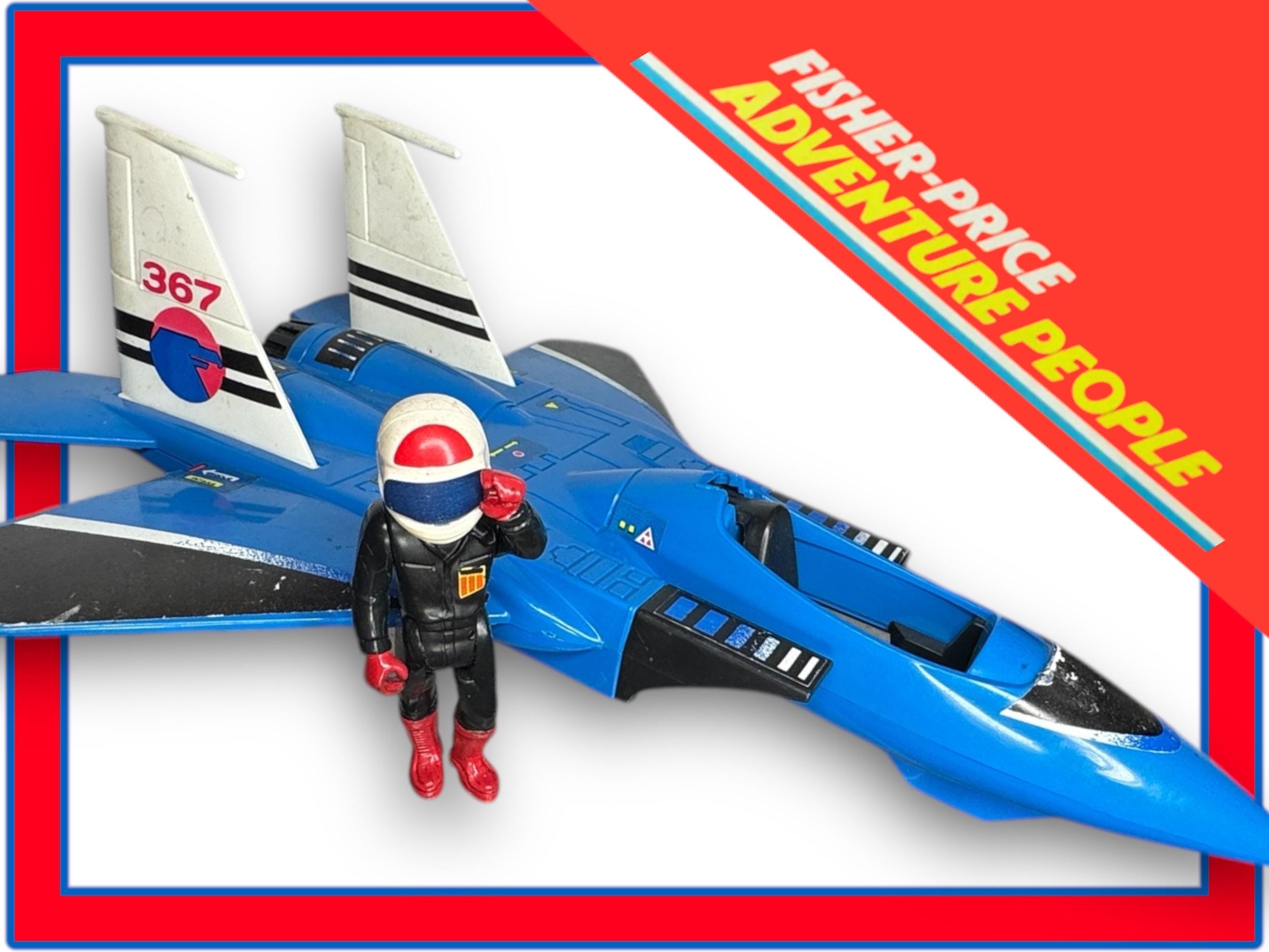 Turbo Hawk Jet Airplain With Jet Pilot Figure 1982 Adventure