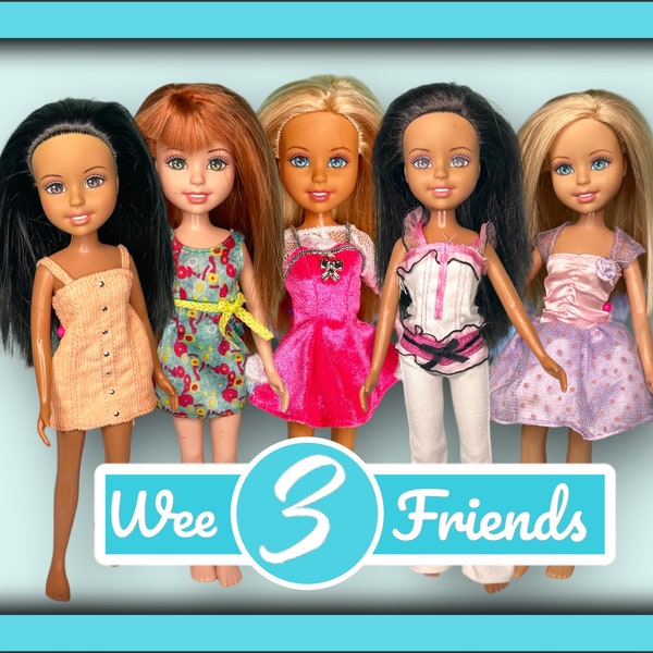 Wee 3 Friends Dolls, Stacie, Lila, and Janet, Barbies kid Sister and Friends, Mattel - You Pick