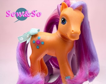 Vintage G1 My Little Pony Applejack, 1983 Orange MLP, Red Apples