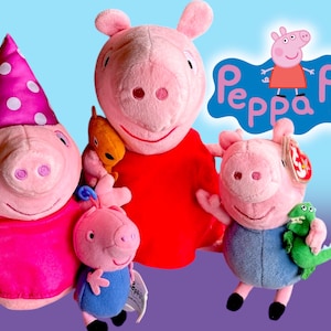 Juguetes de peluche de personajes de Peppa Pig 2003 Peppa y George TY You Pick
