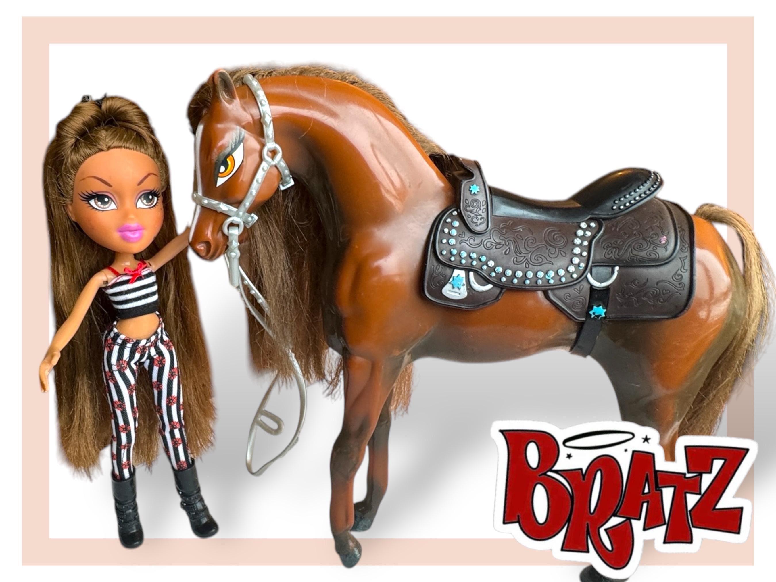Caballo de rodeo marrón Bratz 2006 Wild Wild West (segunda edición) con  muñeca Yasmin MGM Vintage
