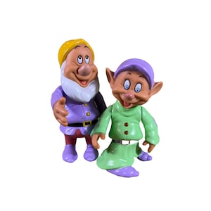Disney Dopey & Sneezy Stackable Dwarfs Snow White Mattel 1992 - Pre Loved