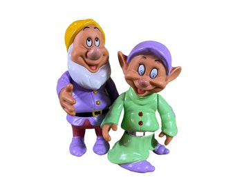 Disney Dopey & Sneezy Enanos apilables Blancanieves Mattel 1992 - Pre Loved