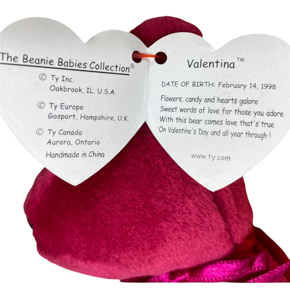 1998 valentina TY Beanie Baby W/ Tag Errors Rare Etsy UK