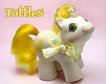 Vintage My Little Pony Tattles G1 1987 Twinkle Eye Pony Gelbes Haar Häschen Symbol Hasbro Pony Sammlerstück