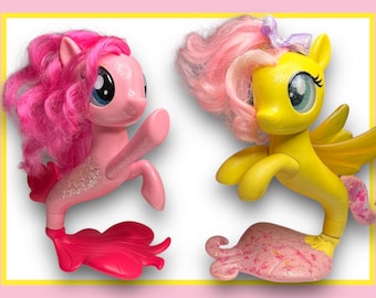 Figuras de My Little Pony: Sea Pony, Fluttershy y Pinkie Pie (2017)