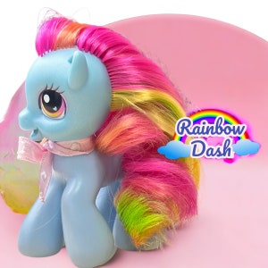 Rainbow Dash G3.5 My Little Pony 4 pouces, fixation spéciale brossable avec corps coiffant super long -