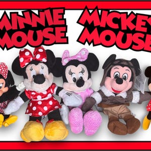 Disney Store 6" - 8" Minnie and Micky Mouse Plush New and Vintage You Pick