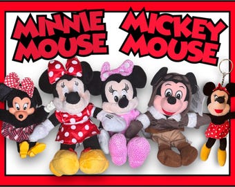 Disney Store 6" - 8" Minnie and Micky Mouse Plush New and Vintage You Pick