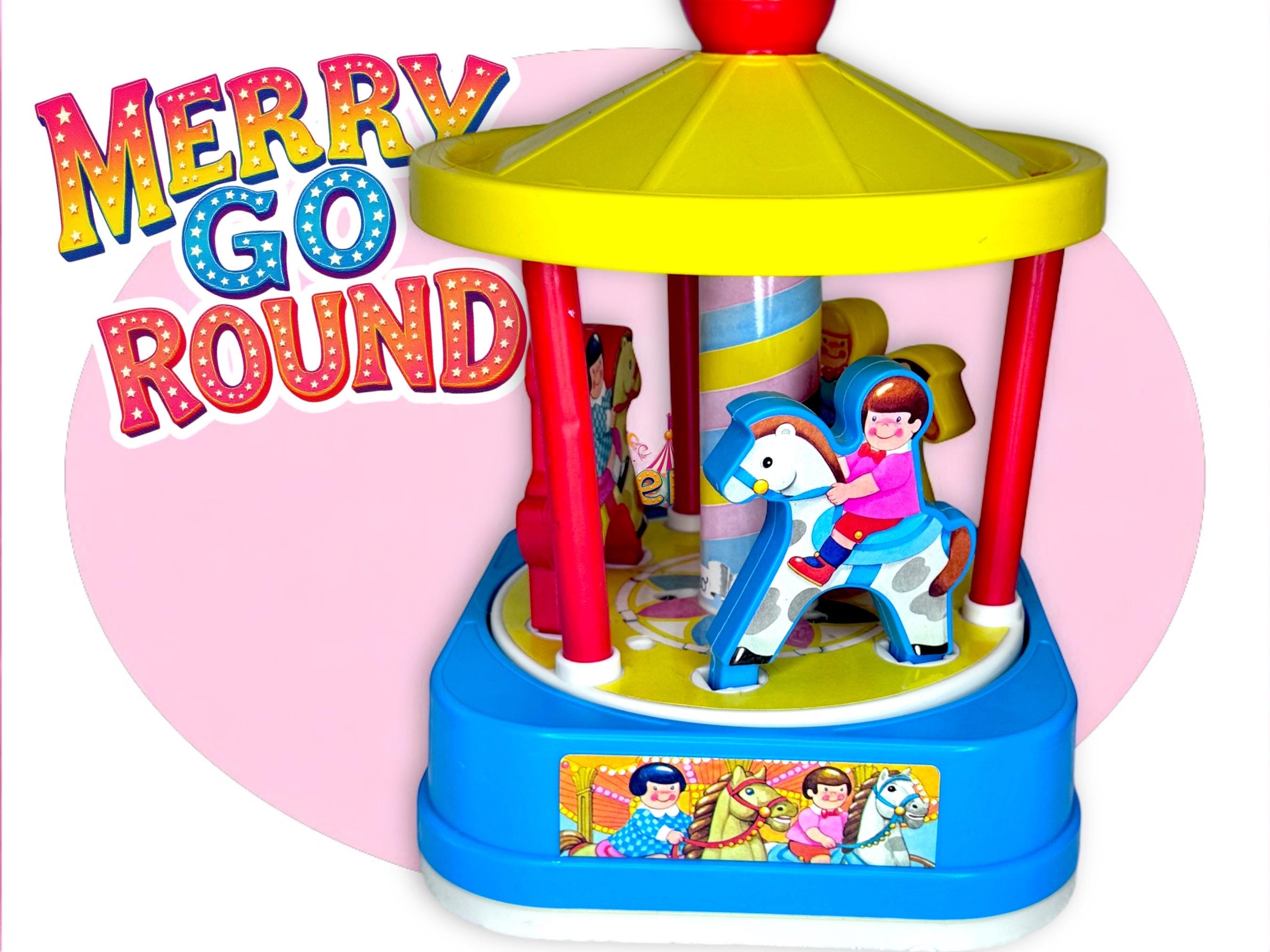 Vintage Chicco Merry-go-round Musical Wind-up Carousel - Made in