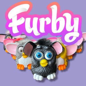 Furby 1999 McDonald's Happy Meal Zabawki Michanical Action lub Brelok Pre Love You Pick Vintage