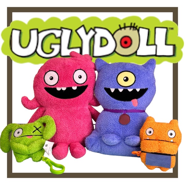 Ugly Dolls Monster 10" Plush and 4" To-Go Bag Clip Ox Moxy Pit Bull Wage Pre Loved You Pick