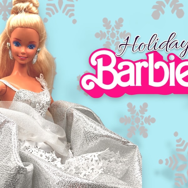Holiday Barbie Winter 2013 Snowflake Silver Formal Ball Gown