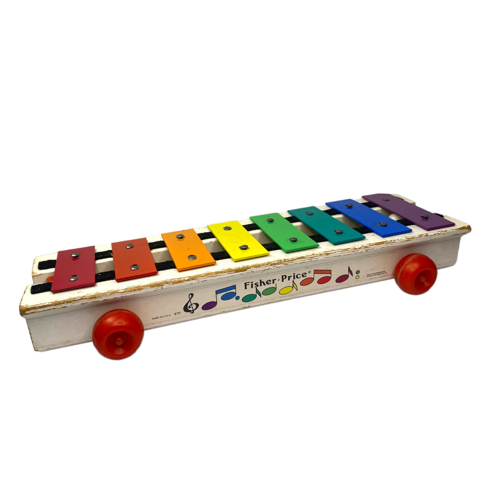 Buy 1978 Fisher Price Xylophone Musical Pull a tune Toy 870 Online