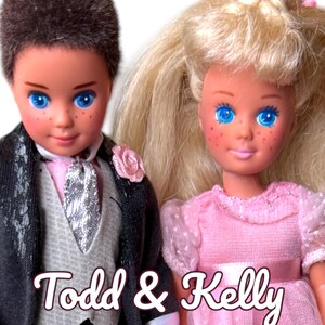 Vintage Wedding Day Kelly and Todd Dolls with Barbie Table Setting