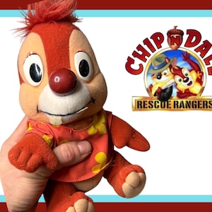 Rescue Rangers “Dale" Plush | Chip ’n Dale Rescue Rangers | 8” Fisher-Price | 1980s Disney Toy Vintage
